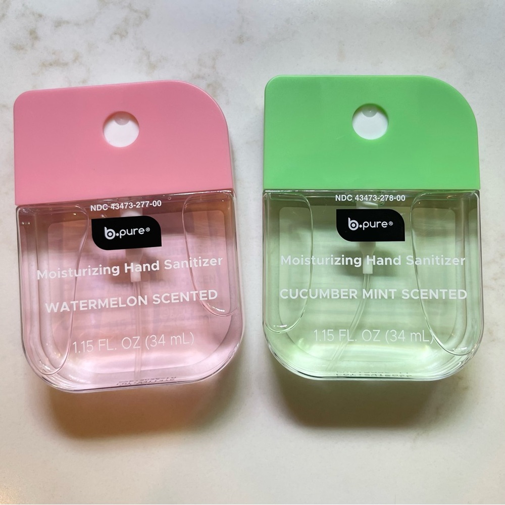 B Pure Hand Sanitizer Spray bundle of two: watermelon & cucumber mint